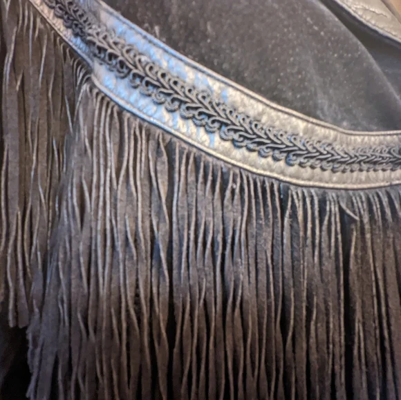 Fun Vintage Black Suede Fringe Jacket by Wilson Leather Experts - Picture 5 of 13